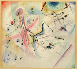 Composition avec bandes rouges et bleues, 1913